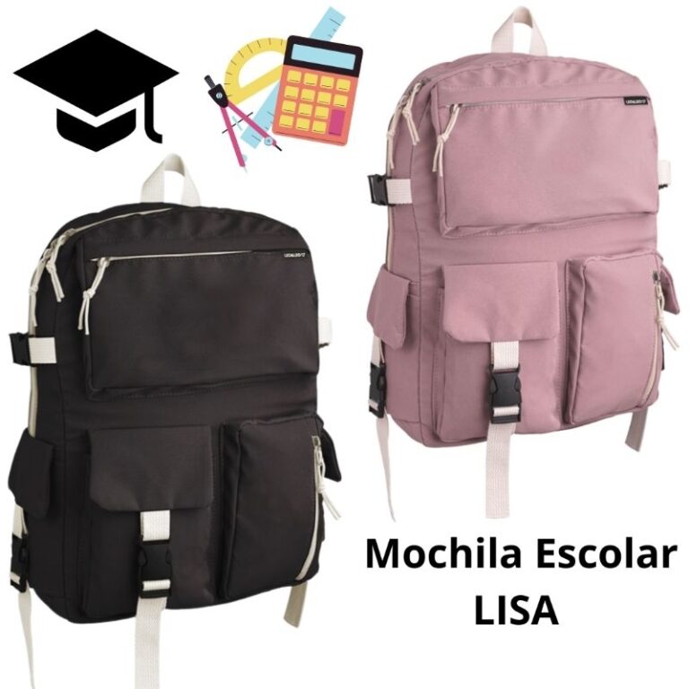 Mochila Lisa Rosa ou Preta feminina e masculina le
