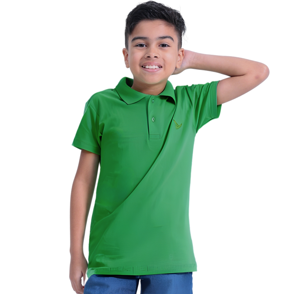 Camisa Polo Menino Infantil Juvenil Camiseta Manga Curta Algodão Slim Bordado