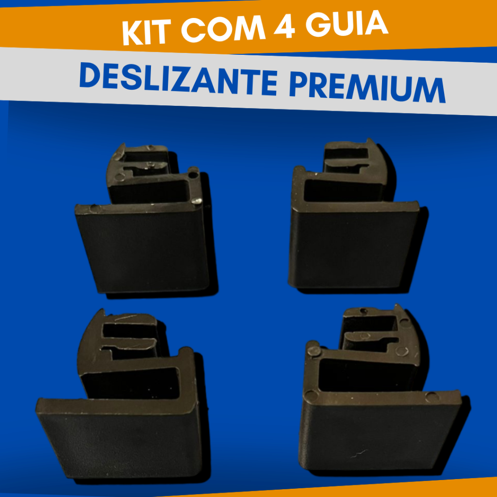 Kit de 4 Guia Deslizante Premium para Portas de Box de Vidro de Banheiro (Para Box de 8mm de Espess