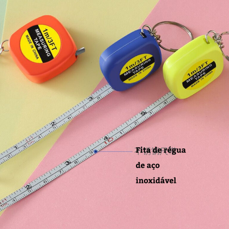 Kit 12 Mini Fita Métrica Retrátil De Chaveiro Fo
