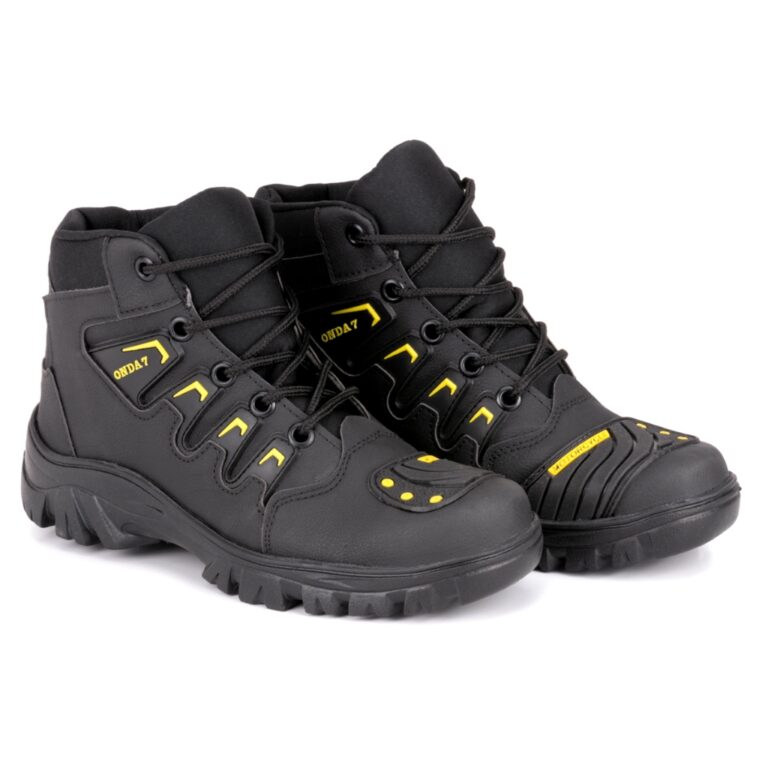 Bota Motoqueiro Motorcycle Blaqueada Unissex Segur