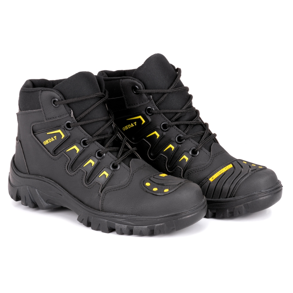 Coturno Motoqueiro Militar Unissex Bota Segurança Cano Médio