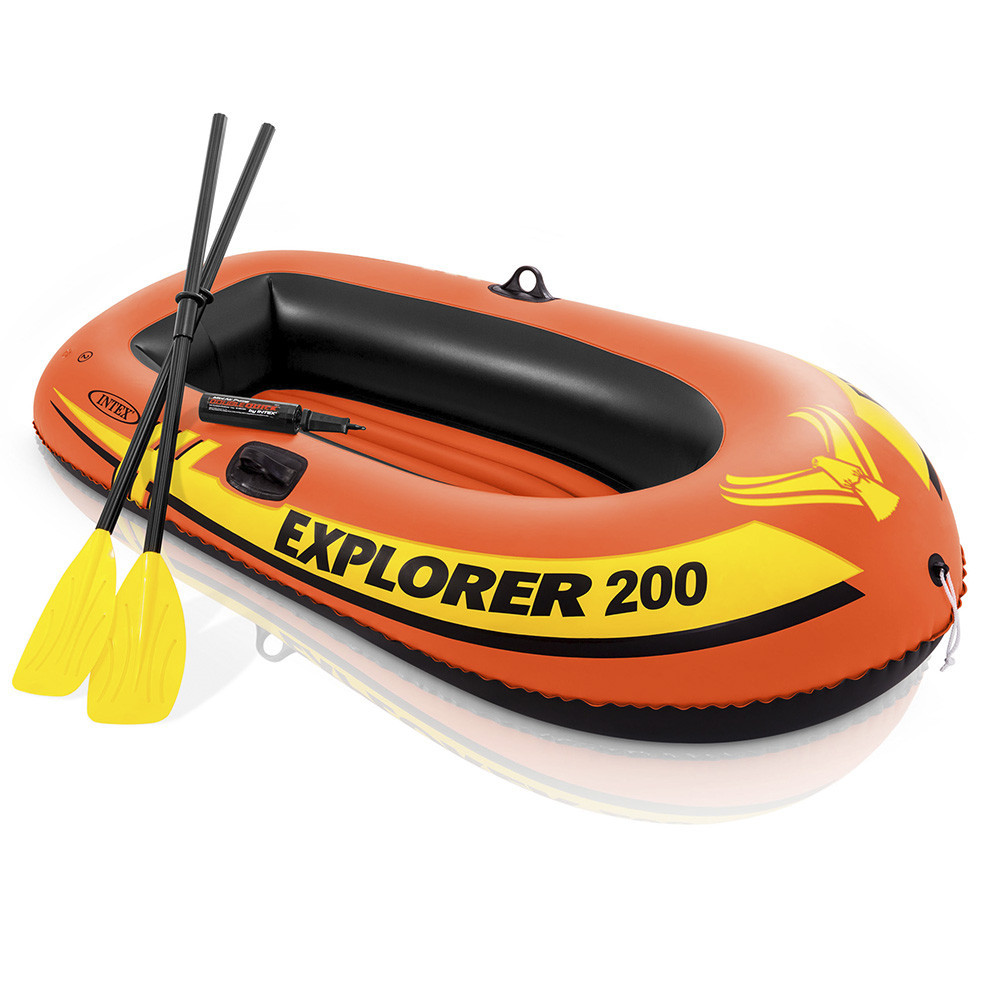 Bote Inflavel com Remos e Bomba de Ar Manual Intex Explorer 200 185cm Barco Inflável Resistente
