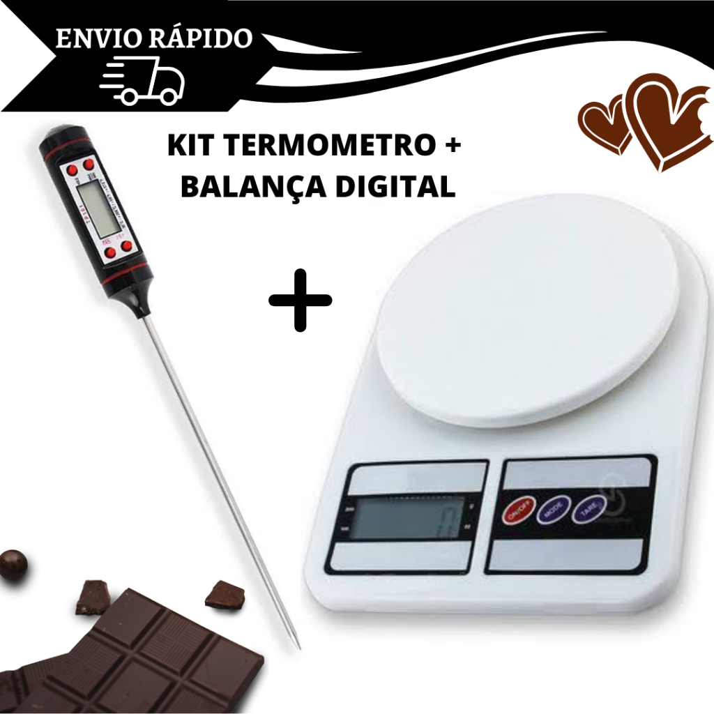 Kit Termômetro Culinário Digital e Balança Culinária 10 kg