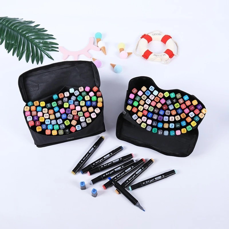 24/36/48/60/80/120 Cores Caneta Marcadora de Cabeça Dupla Conjunto  Pintura Artística Para Estudante