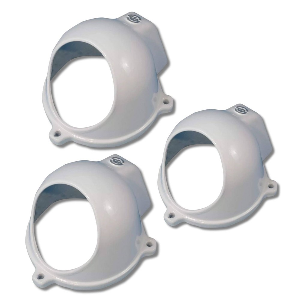 KIT 3 Protetores de  Câmera Dome Alumínio C/ Acoplamento CFTV Branco ou Preto