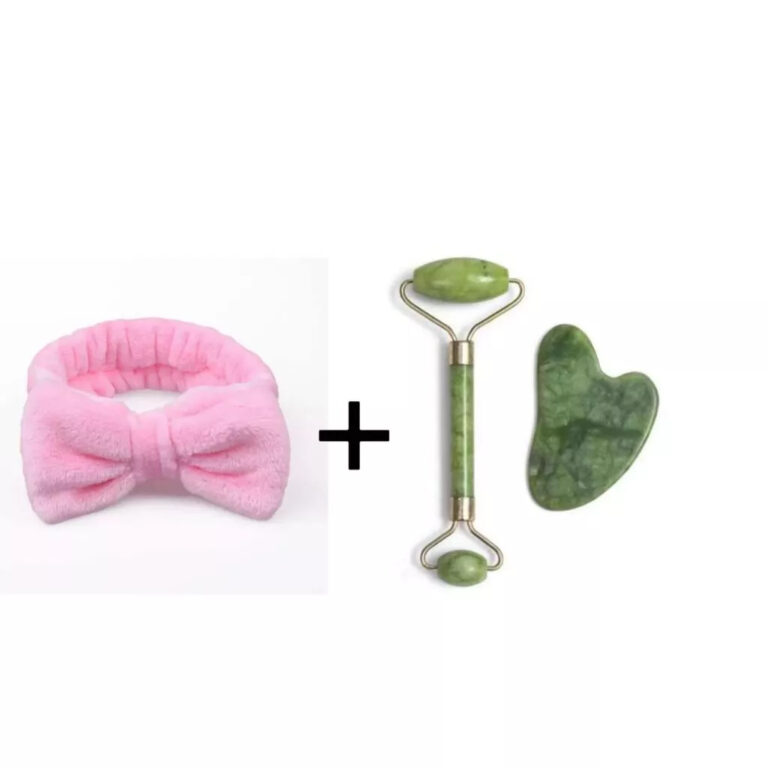 kit Rolos Massageador Pedra De Jade Massagem Facia