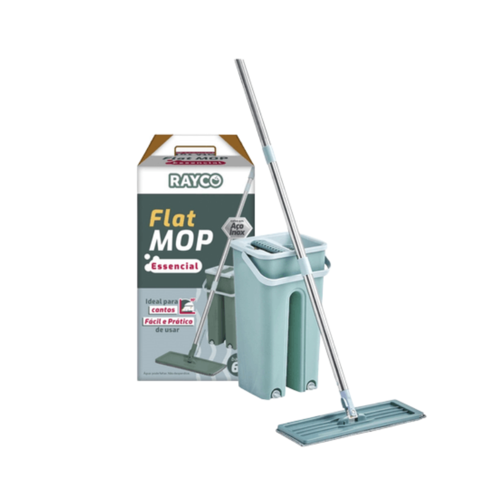 Mop Flat Essencial Com Balde 6L C/ Refil Rayco