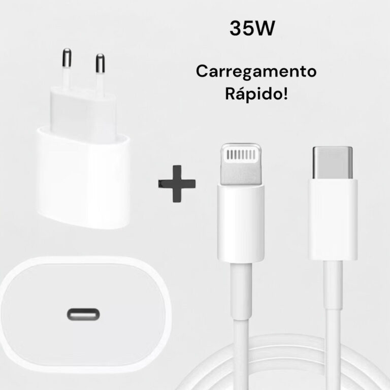 Kit Carregador de iPhone Fonte com Cabo Carregamen