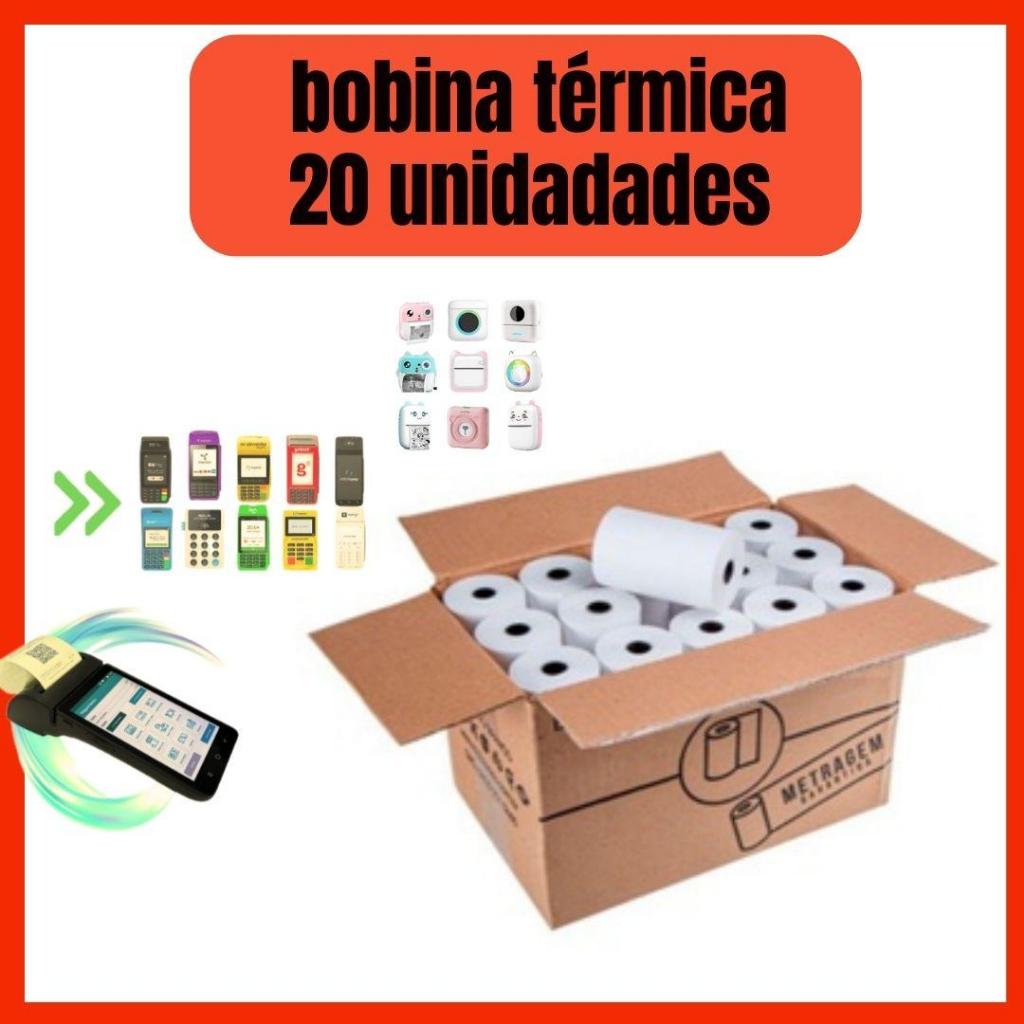 Kit C/20 Bobina Térmica 57X16 P/Maquininha De Cartão