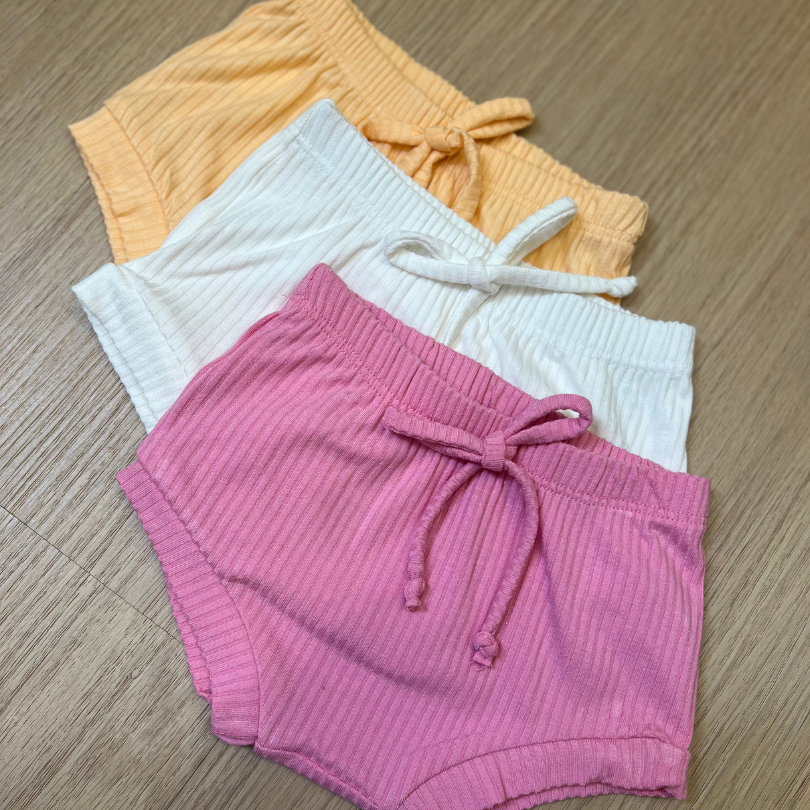 Kit 3 Tapa Fralda Bebê Menina Canelado Algodão e Malha Suedine Diversos Modelos