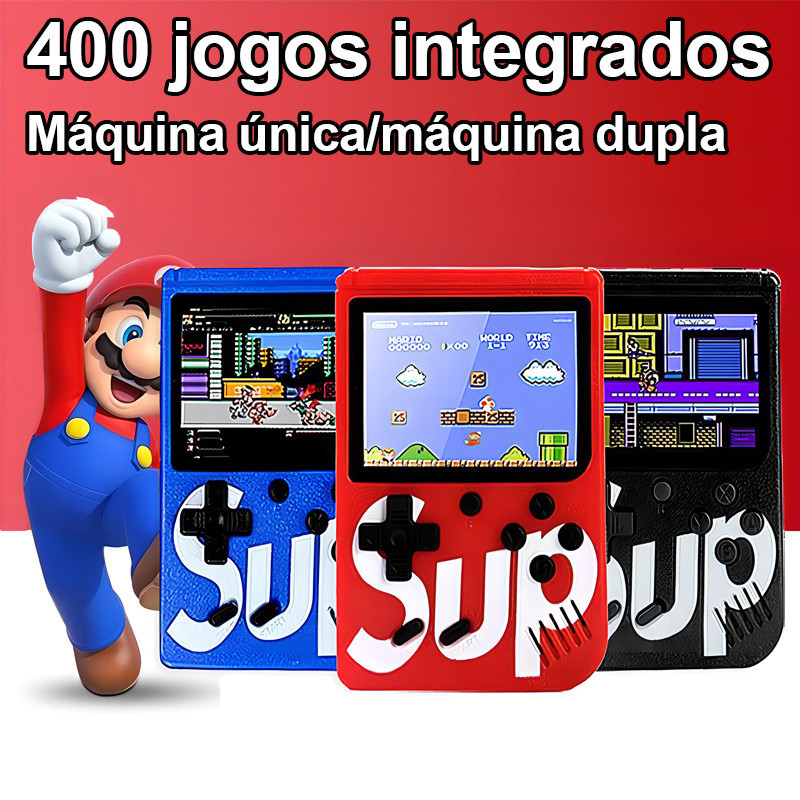 Mini Vídeo Game Nintendo Vídeo Portátil 400 Jogos Sup Retrô Clássicos Antigos Anos 80 com Controle P