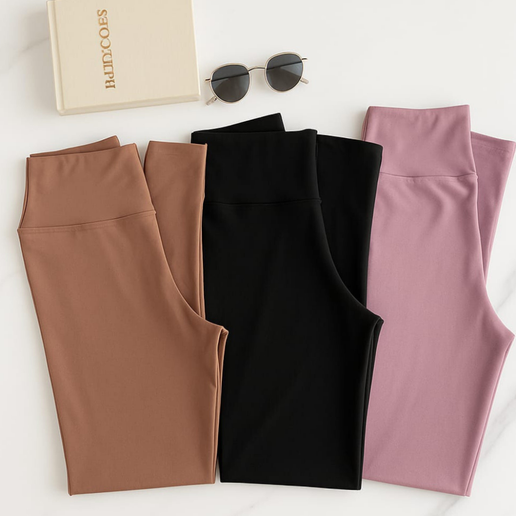 Kit Calça Legging de Cintura Alta para Academia Feminina Esportiva Modeladora