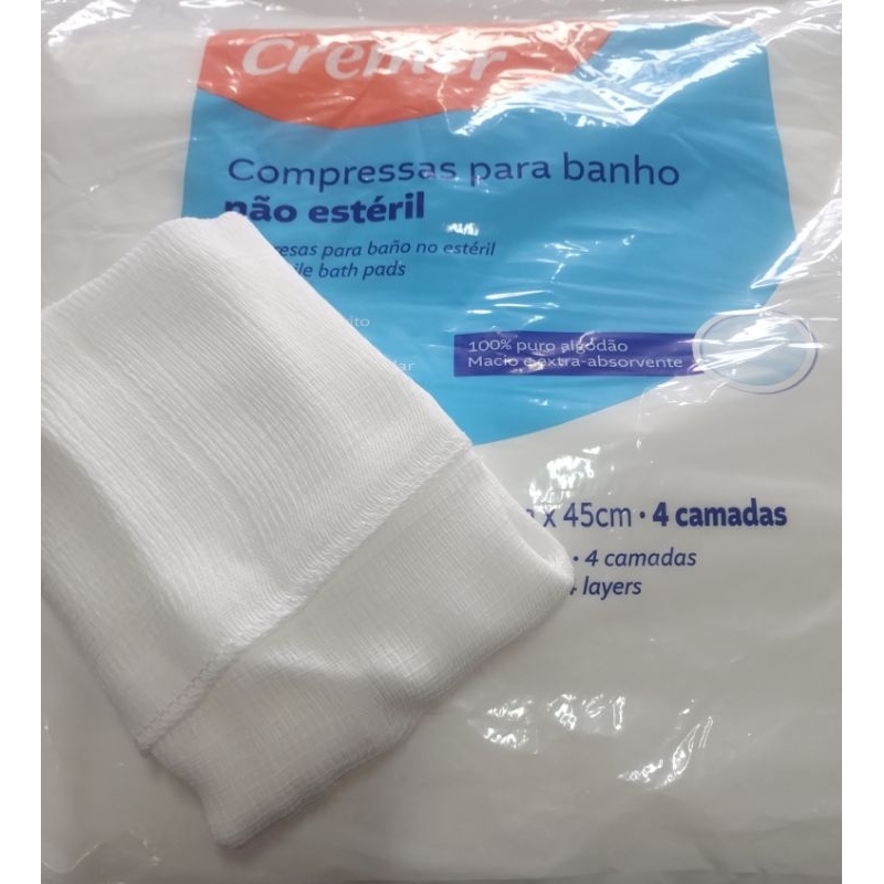 Compressa de banho, Fraldinha de boca/ nariz pacote com 50 fraldinhas