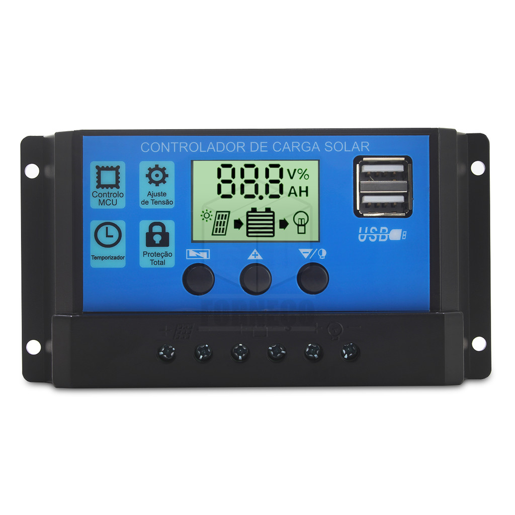 Controlador De Carga Solar Inteligente 40a Pwm Display Lcd