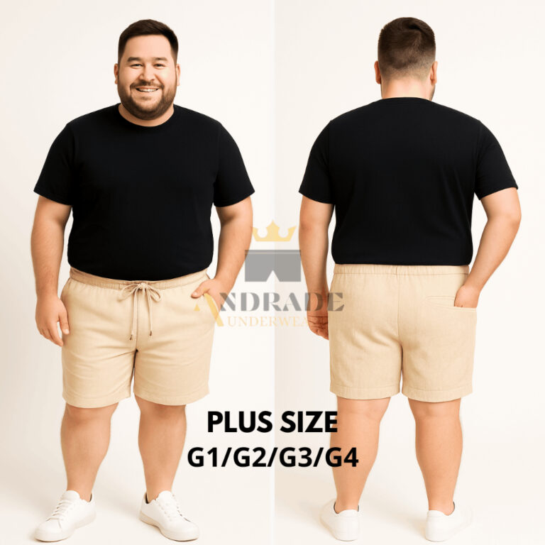 Short Plus Size Mauricinho em Linho  G1 G2 G3 G4 Q