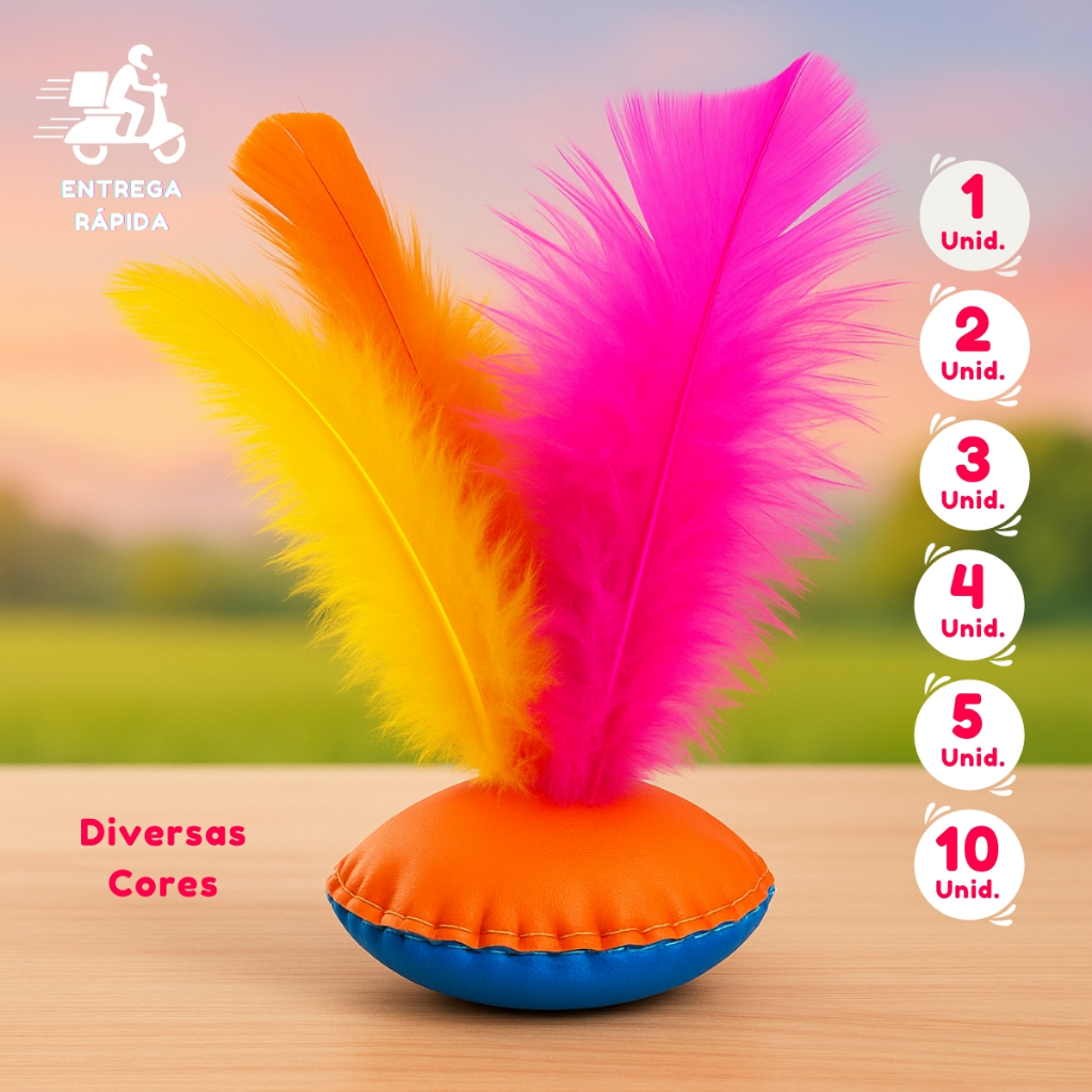 Kit 1 a 10  Peteca Infantil Prendas Festa Junina Aniversário Brinquedo Lembrancinha Cores Sortidas