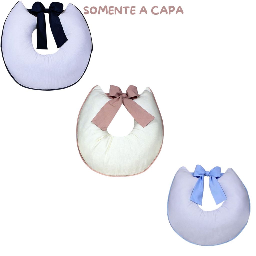 Capa De Almofada Amamentação Com Laço 100% Algodão