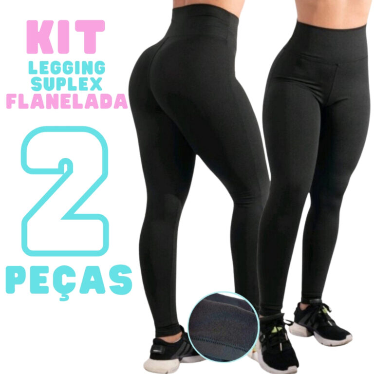 Kit 2 Calças Legging Flanelada Grossa Calça Leg 