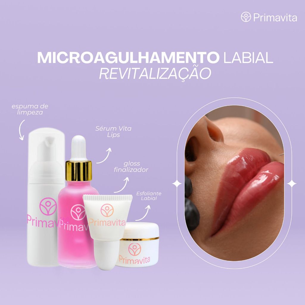 Kit Microagulhamento Labial Completo Iniciante Revitalização Profunda Gloss Finalizador