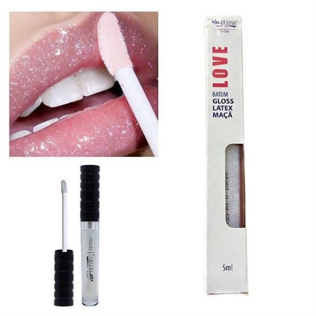 Batom Gloss Maçã Hidratante Efeito Espelhado Com Brilho e Partículas Iluminadoras – Max Love Cor 14