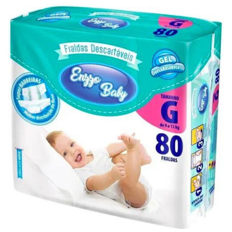 Fralda Infantil Enzzo Baby Híper G Com 80 Unidade