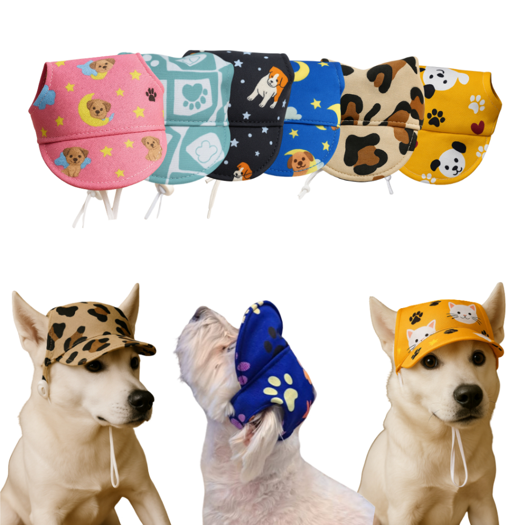 Boné para pet praia calor proteção acessorios