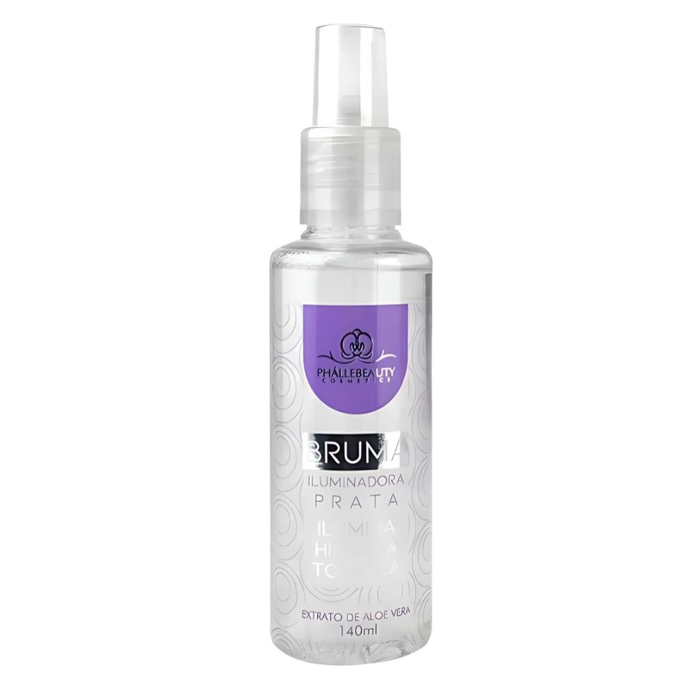 Fixador para Maquiagem Bruma Prata Iluminadora Hidratante 140ml Phallebeauty