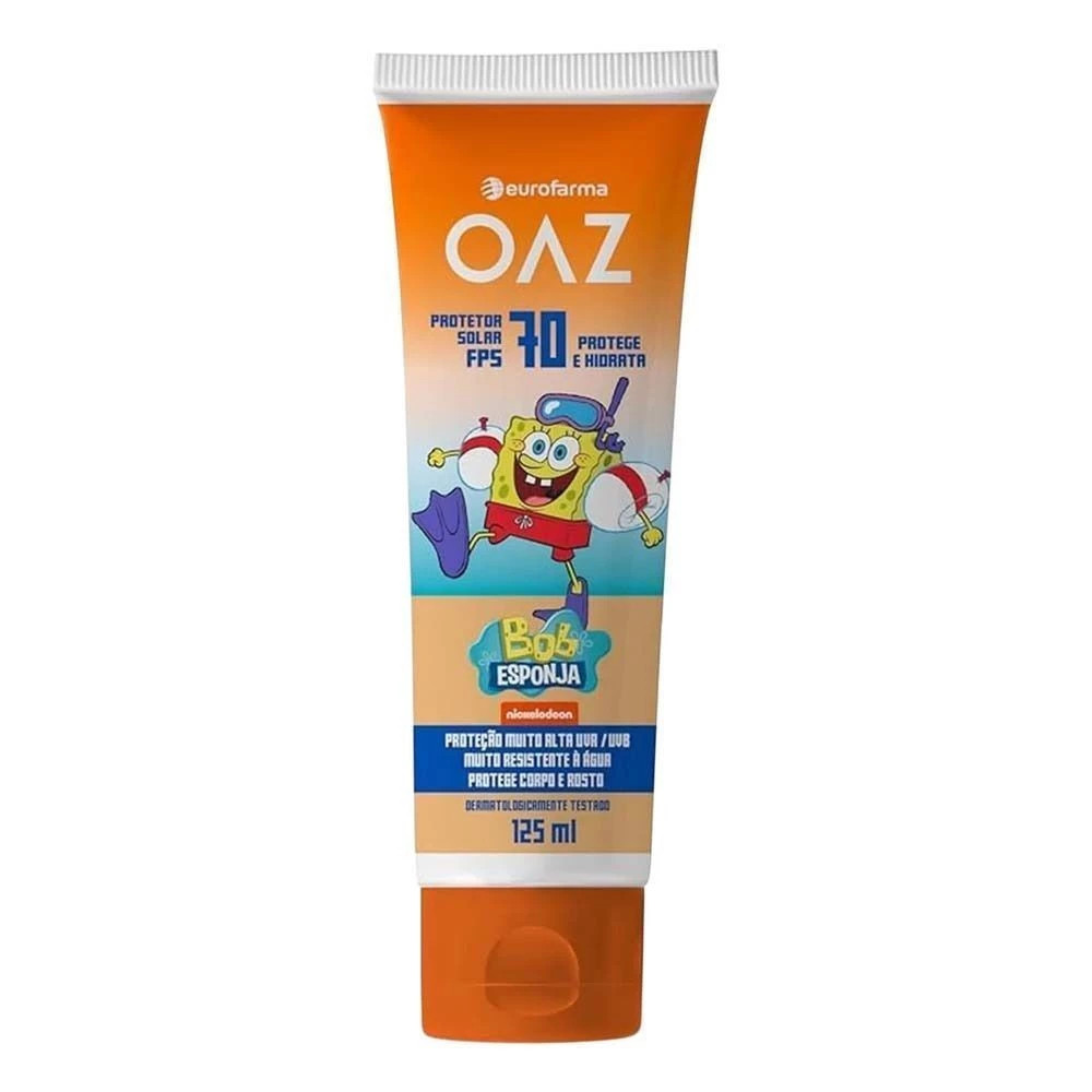 Protetor solar infantil OAZ Bob Esponja FPS 70 – 125 ML