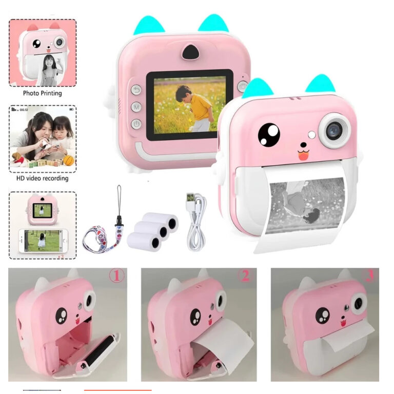 Câmera Infantil Mini Impressora Crianças Vídeo 