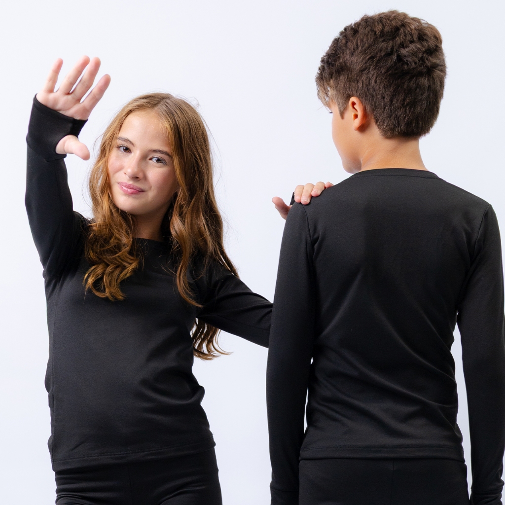 Blusa Térmica Peluciada Infantil Flanelada Juvenil Menina Menino unissex Segunda Pele