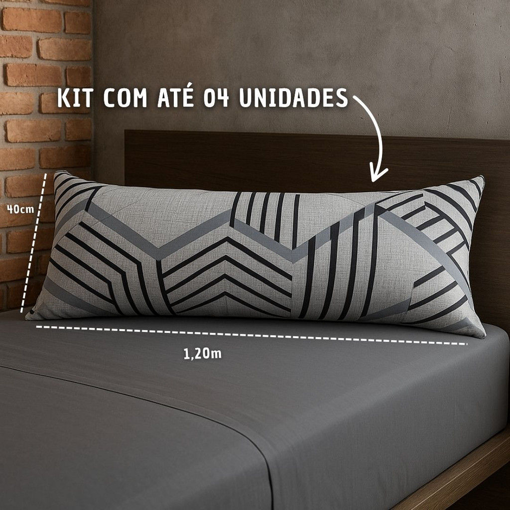 Capa Xuxão Travesseiro Corpo Malha Algodão 1,20×0,40cm Zíper Textura Matelada Toque Suave Respirável