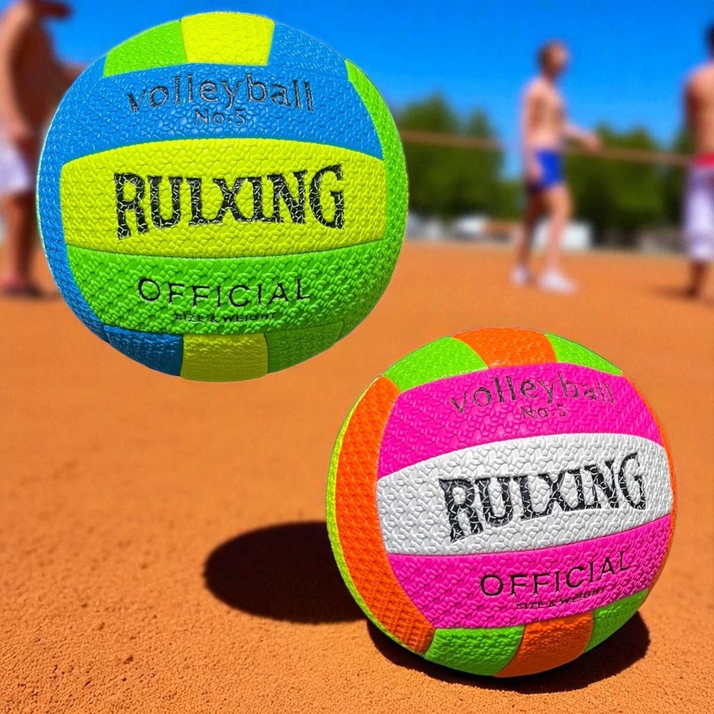 KIT Bola de Vôlei Soft Touch Super Macia para Treino Praia e Quadra Cores Neon