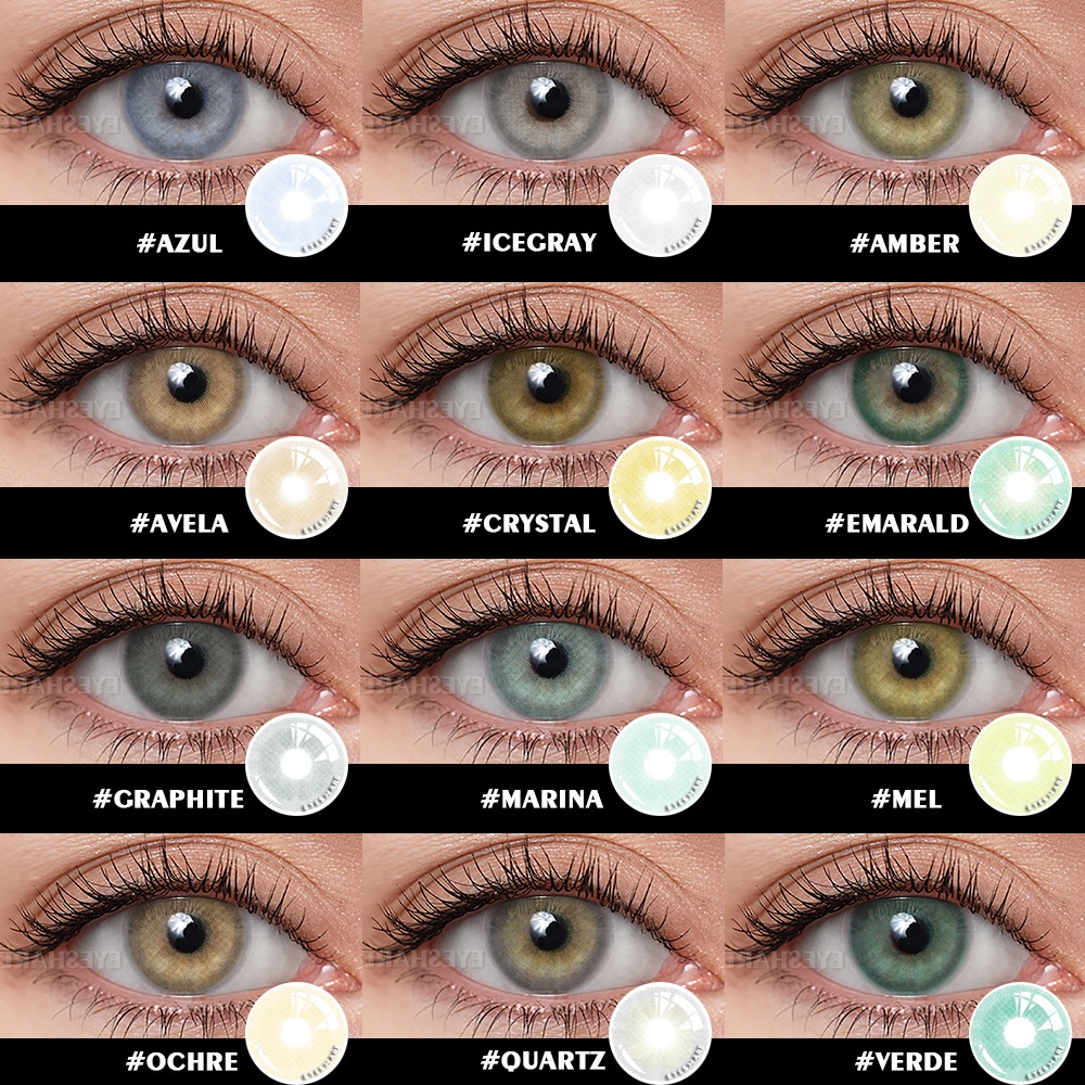 Eyeshare 1 Par BRAZILGIRL Série Lente De Contato Colorida Para Olhos Naturais Marrom Beleza Azul Ver