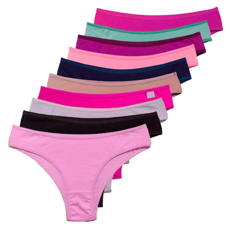 Kit calcinha de algodão conforto cós alto tanga cotton feminina cos largo Premium 100% algodão