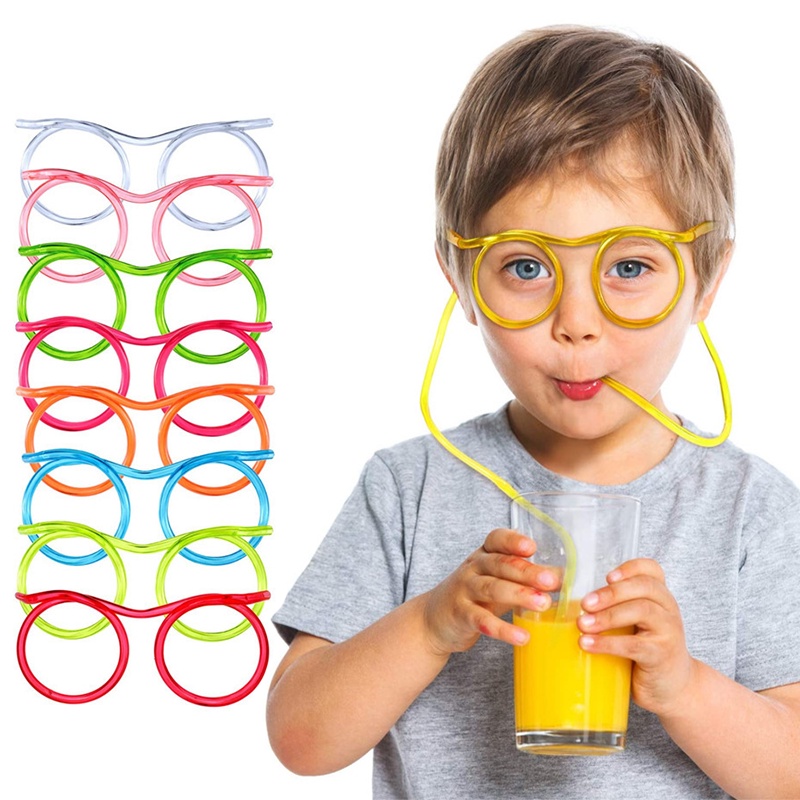 Funny Soft Plastic Straws Drink Copos De Palha Flexíveis Para Festas De Aniversário Crianças De Tubo