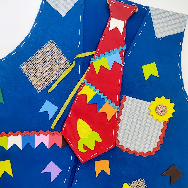 Kit Colete Junino Infantil + Gravata / Colete Infa
