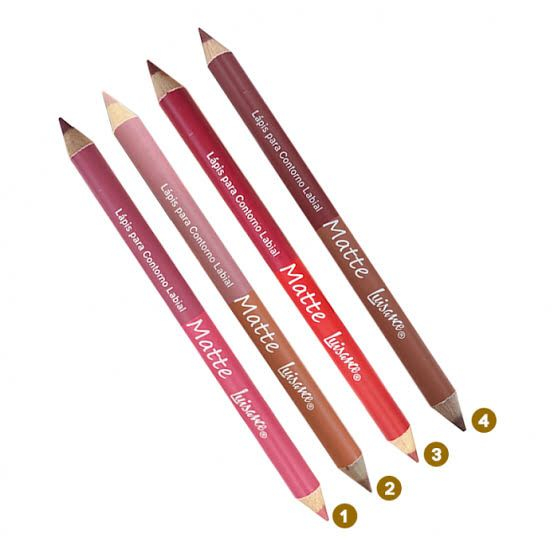 lápis para contorno labial 2 em 1 kit com 4 luisa
