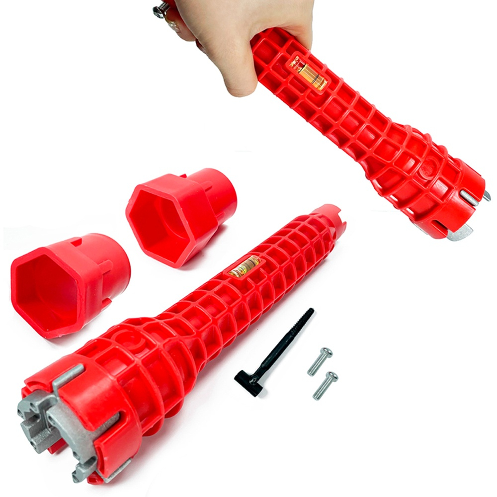 Chave Hidráulica Grifo Vermelha 8 em 1 Multi Funçoes Extrator de Rosca Para Pias Canos