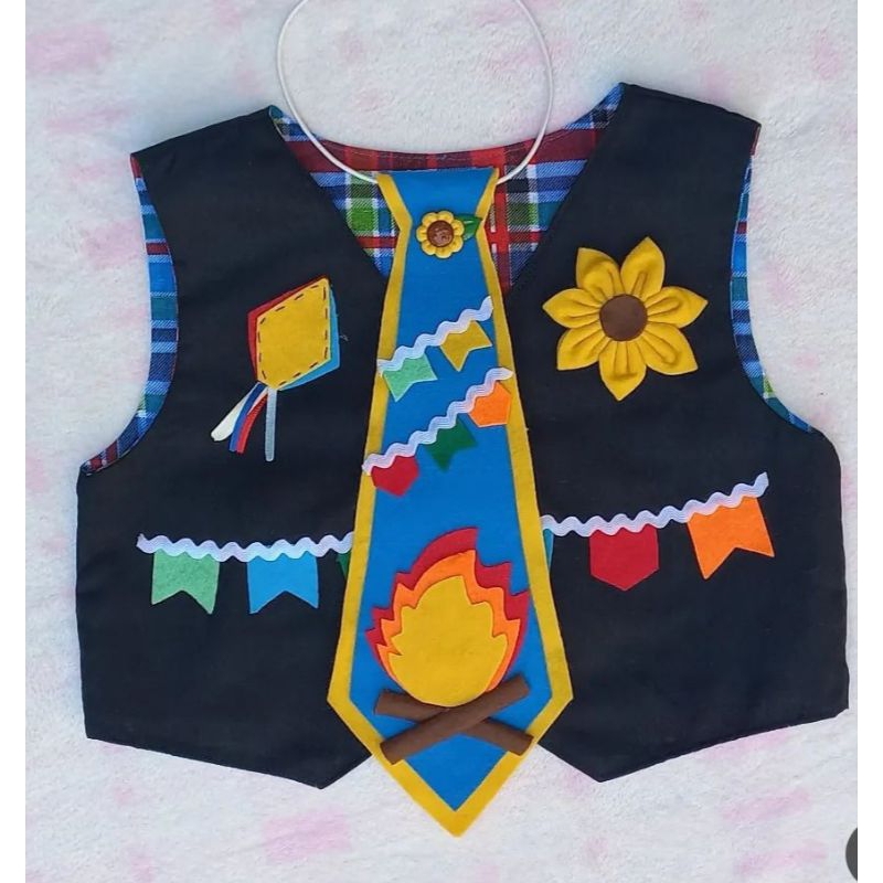 colete junino, são João,  caipira , bebê menino apliques diversos de envio aleatório