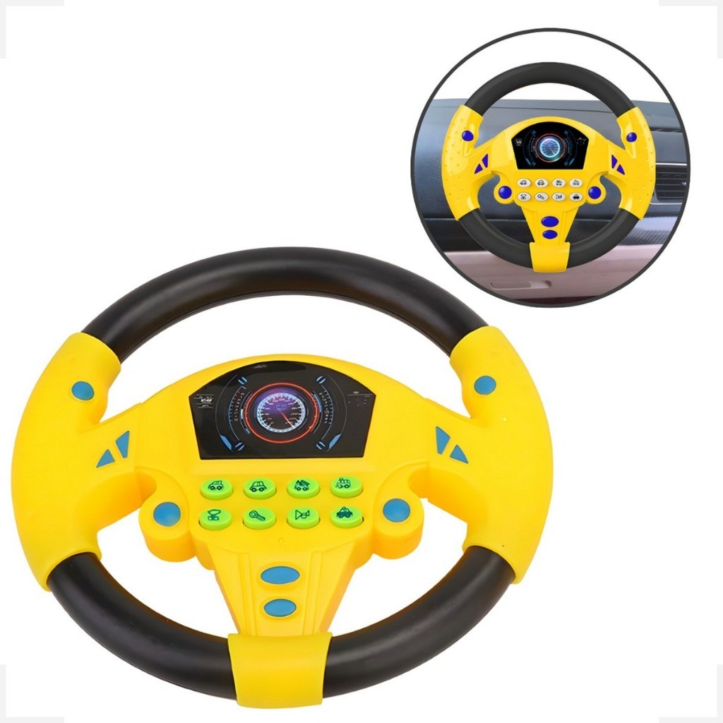 Brinquedo Volante Infantil Musical Com Som Ambulância Buzina Carro Policia Interativo