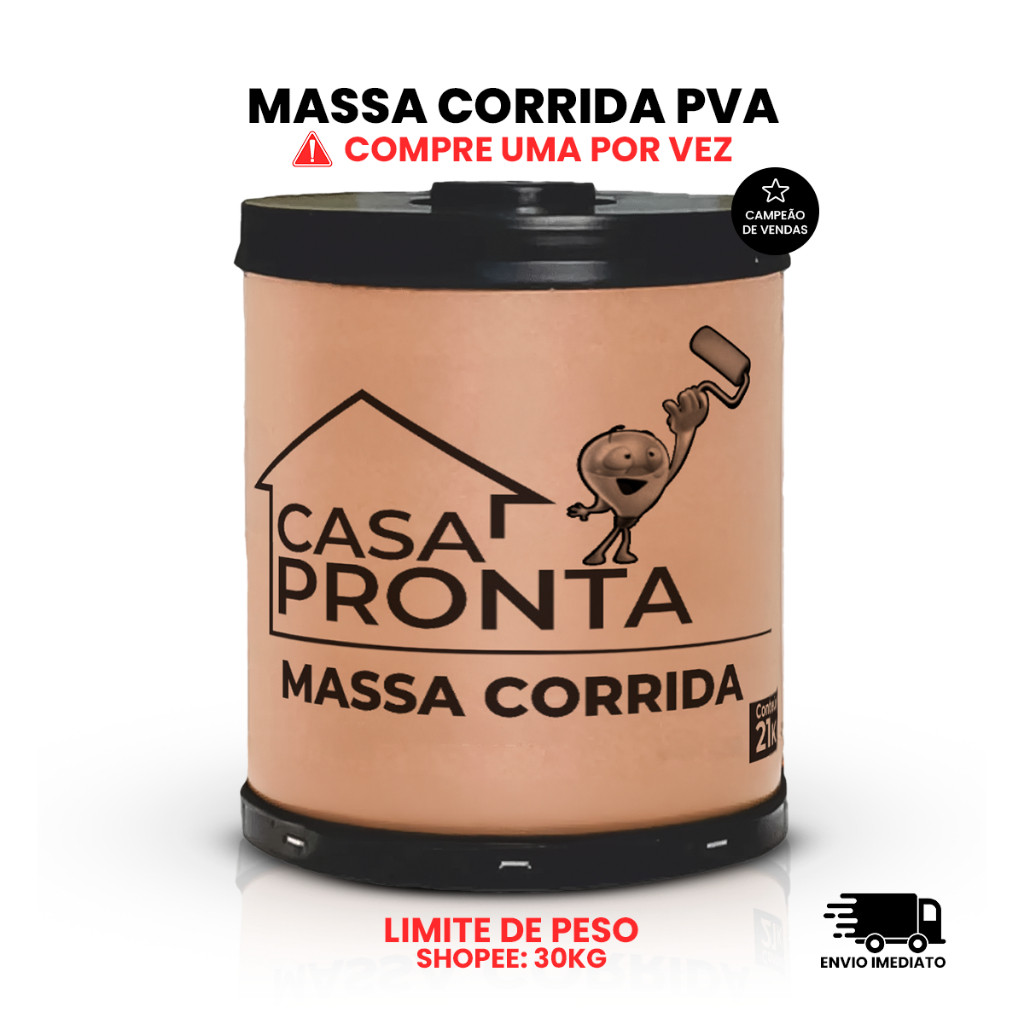 Massa Corrida Premium PVA Revestimento 21kg Branca