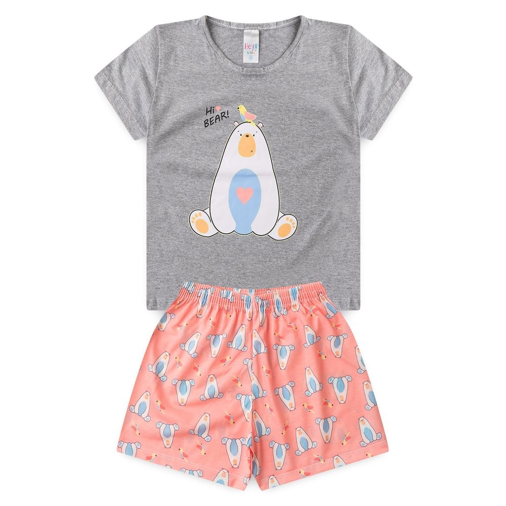 Pijama BRILHA NO ESCURO Infantil Menina Verão Hi Bear – Hey Kids