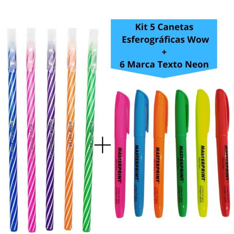 Kit 5 Canetas Esferográficas 0.7 Jocar + 6 Caneta