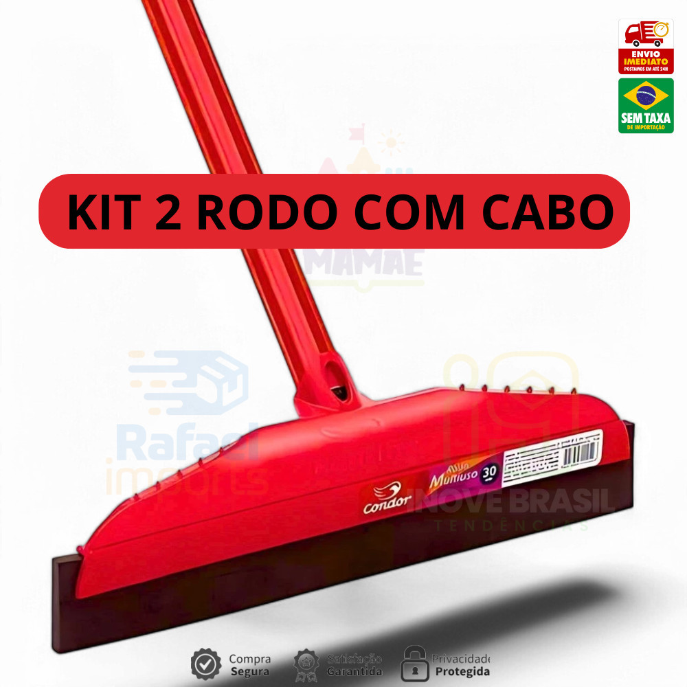 KIT 2 OU 1 Rodo em Plástico 40cm com e  sem Cabo unidade – Condor
