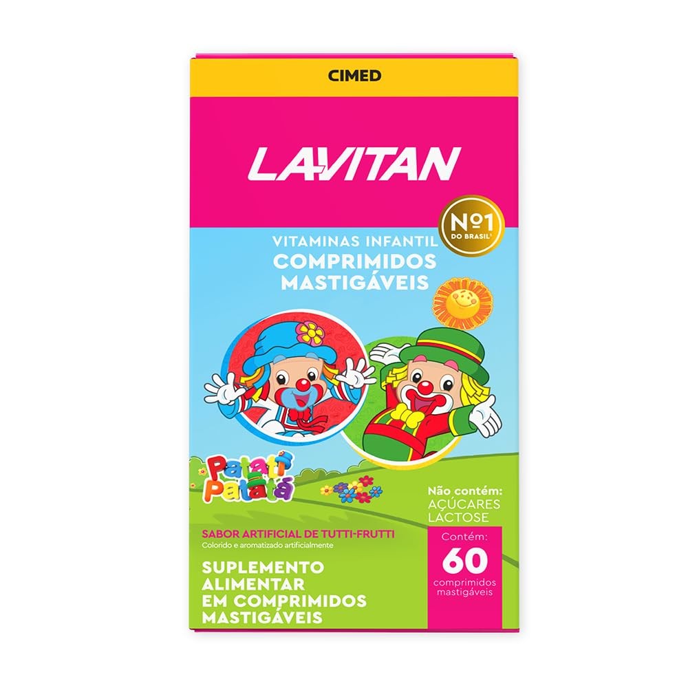 Vitamina Infantil  Lavitan Kids Imunidade Tutti Frutti Cimed 60 Comp. Rosa
