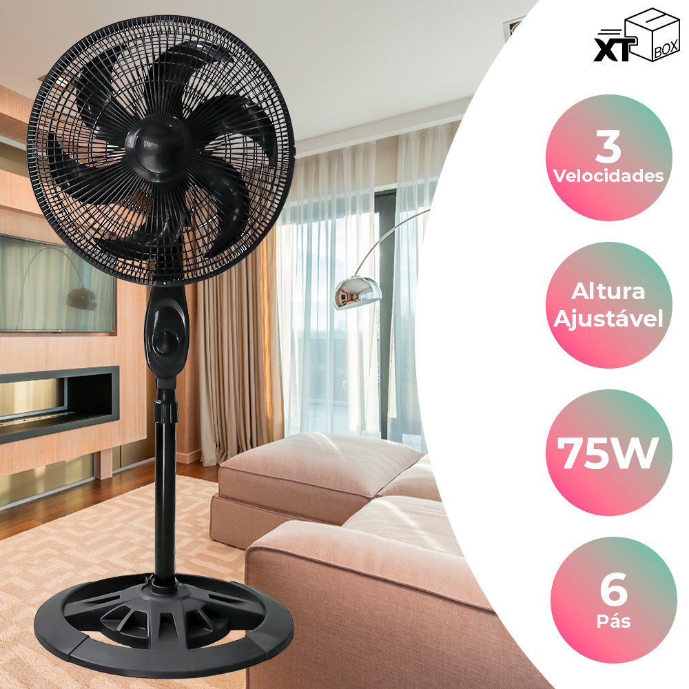Ventilador De Coluna De Chão Turbo Vento Forte 3Velocidades 110v/220v