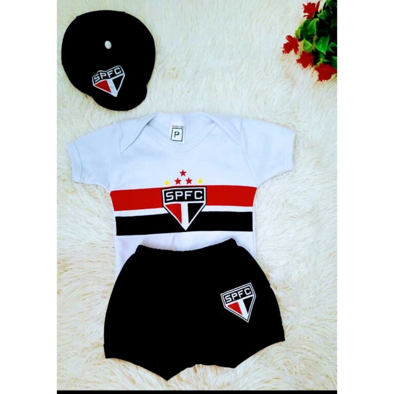 Body Bebê  Time SÃO PAULO MENIMO  Body + short, 