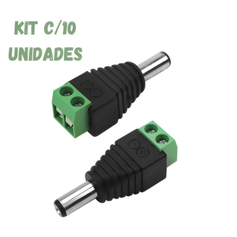 Kit Conectores Plug P4 Macho ou Fêmea êmea com Borne Para Cftv