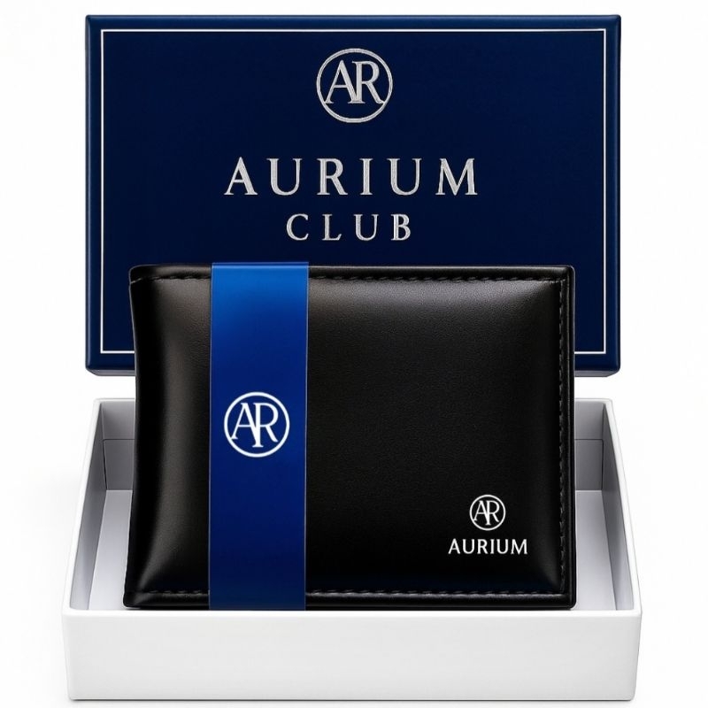 Carteira Masculina Couro Premium Aurium De Luxo Elegante – ACOMPANHA CAIXA